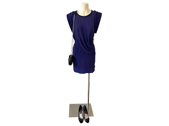 Stunning inspired dress 80s "Gaige" Iro 36 blue/purple Rayon  ref.786957
