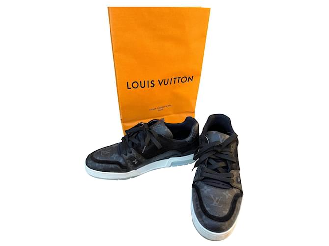 Louis Vuitton LV Trainer Toile Gris anthracite  ref.786972