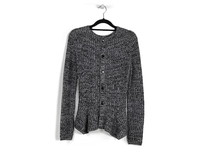 Christian Dior Black & White Knitted Wool Cardigan With Back Buttons Multiple colors  ref.787048