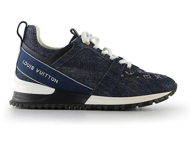 Louis Vuitton Blue Denim Monogram Run Away Sneakers ref.787061