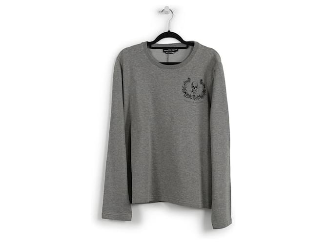 Alexander McQueen Grey Cotton With Printed Skull Logo Jumper ref.787098 Joli Closet