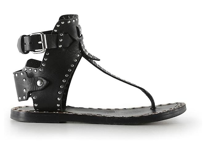 Isabel Marant Leather Gladiator Flat Sandals ref.787156 Joli Closet