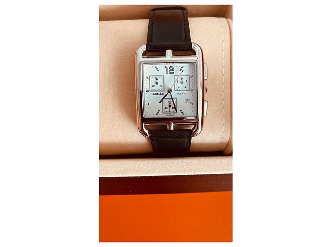Hermès Chrono Cape Cod Branco Aço