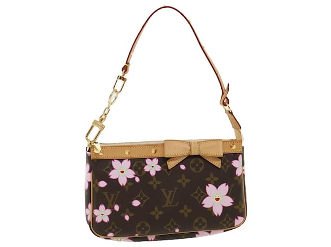 Clutch Bags Louis Vuitton Louis Vuitton Monogram Cherry Blossom Pochette Accessoires M92006 Auth am3651a