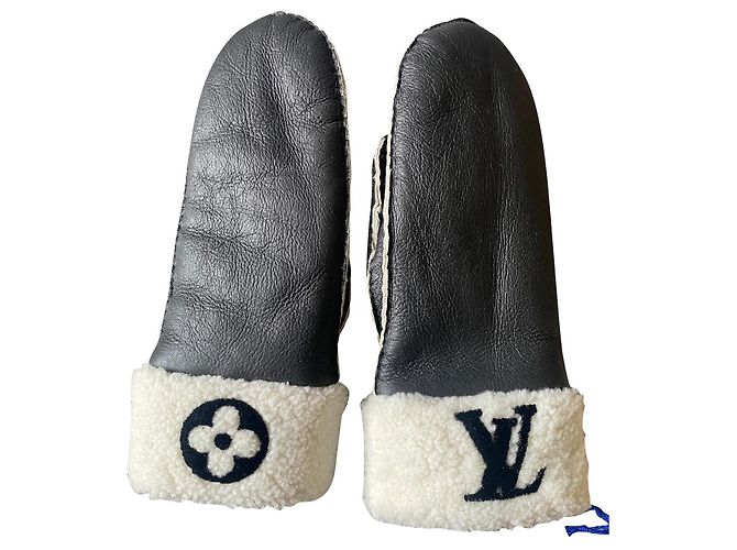 Fäustlinge von Louis Vuitton Schwarz Leder