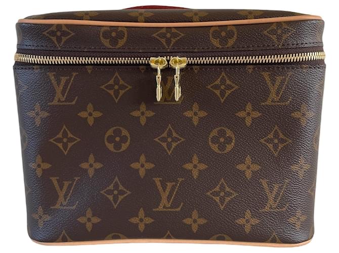 Louis Vuitton Nice BB monogram travelbag toiletry toilet bag Brown Dark  brown Leather Cloth ref.787623 - Joli Closet