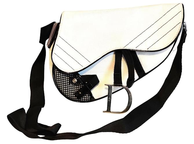 Christian Dior Handtaschen Weiß Leinwand  ref.787855
