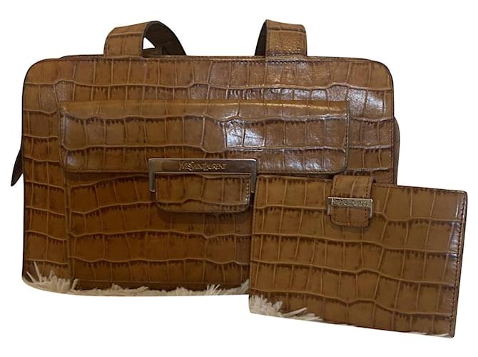 Yves Saint Laurent Handbags Caramel Leather  ref.787872