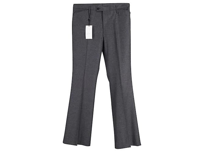 Pantalones de pierna acampanada Gucci en lana gris  ref.788381