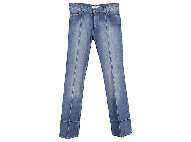Yves Saint Laurent YSL Pintuck-Jeans aus blauer Baumwolle  ref.788395