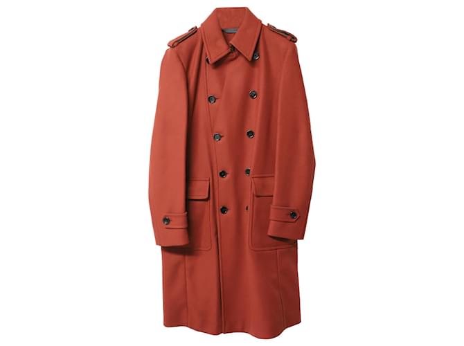 Trench-coat Boss by Hugo Boss en laine rouge  ref.788444