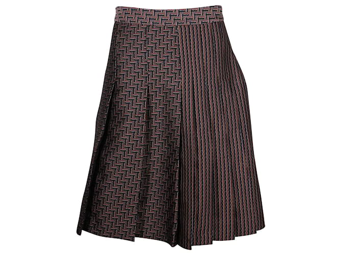 Diane Von Furstenberg Asymmetric Pleated Skirt in Brown Polyester  ref.788459