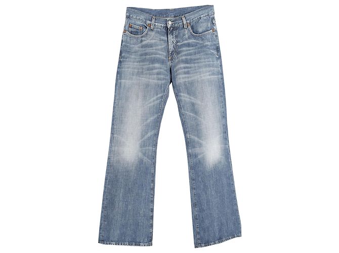 Gucci Jeans de lavagem clara em algodão azul