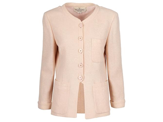 Chaqueta de lana rosa pálido Valentino Algodón  ref.788493