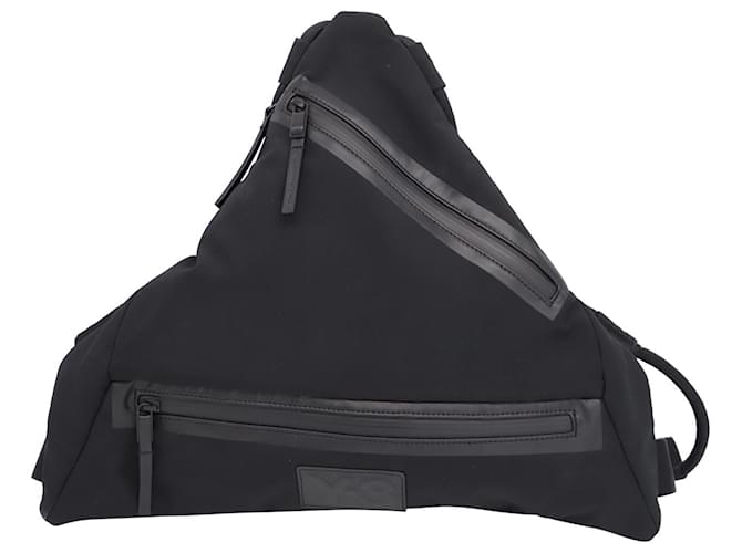 Y3 Y-3 Adidas Qasa Triangle Bag in Black Nylon  ref.788541