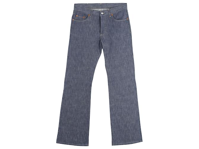 Jeans Gucci Denim a zampa in cotone blu  ref.788556