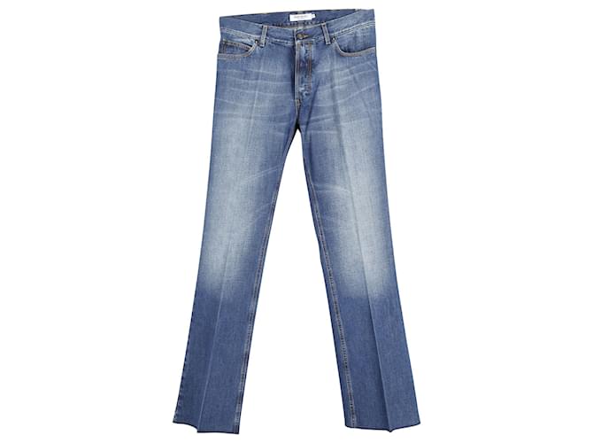 Saint Laurent YSL Bootcut-Denim-Jeans aus blauer Baumwolle  ref.788560