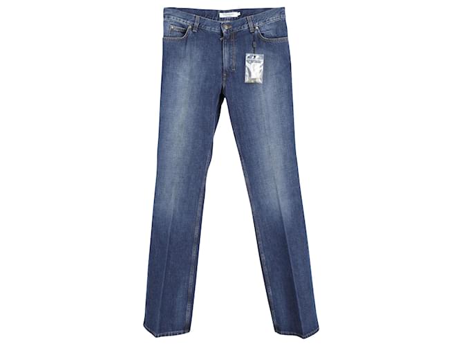Saint Laurent YSL Bootcut-Denim-Jeans aus blauer Baumwolle  ref.788561