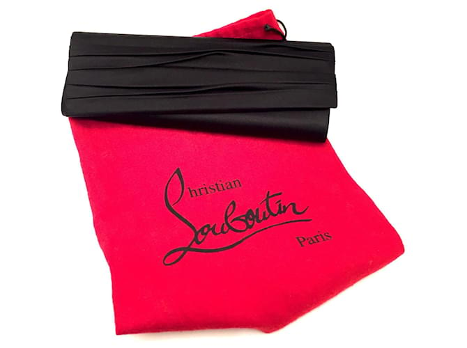 Christian Louboutin Louboutin evening purse in black satin  ref.788574