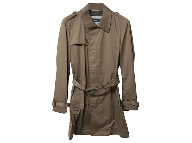 Hugo Boss Trench coat Boss in cotone marrone chiaro Beige  ref.788602