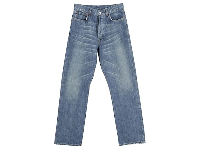 Calça Jeans Gucci Straight Leg em Algodão Azul  ref.788608
