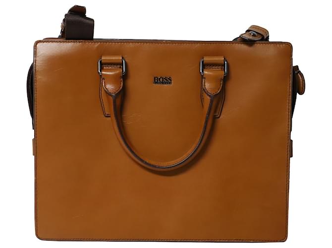 Hugo Boss Boss Briefcase in Brown Leather  ref.788616