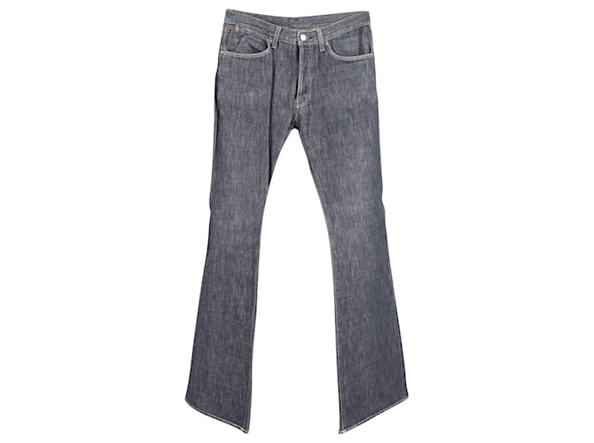 Jeans a zampa Gucci Dark Denim in cotone nero  ref.788624