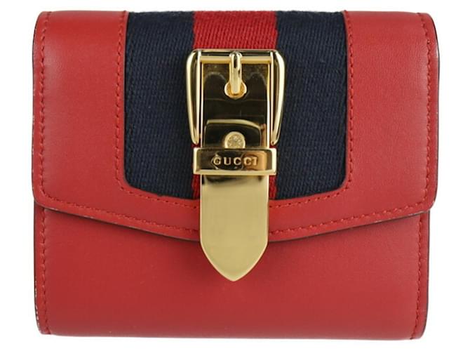 Gucci Sylvie Cuir Rouge  ref.788753