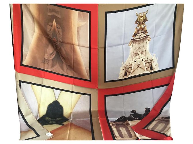 Scialle Burberry - 140 X 140 CENTIMETRO - 100% soie Multicolore