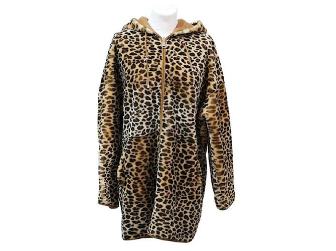 Parosh Manteaux, Vêtements d'extérieur Cuir Marron Imprimé léopard  ref.788962
