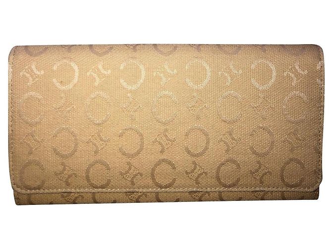 Céline Wallet Beige Cloth