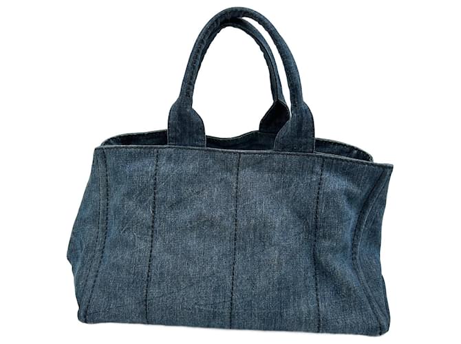 Tote Prada Canapa-Tasche aus blauem Denim John  ref.789169