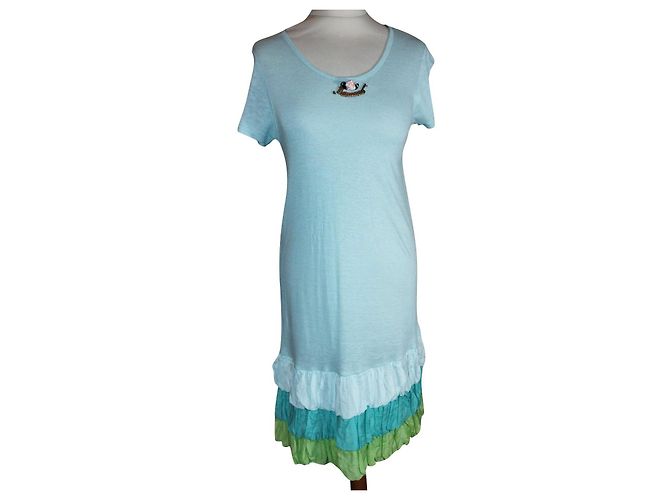 MANOUSH KLEID MINT MEDAILLON ROSE RELIEF RÜSCHEN T 38/40/42 Hellgrün