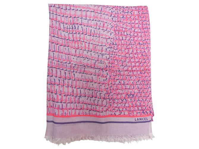 Lenço Lancel Rosa Roxo Ameixa Cashmere Modal Roxo escuro