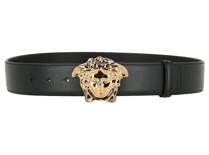 La Medusa Leather Belt in Black - Versace