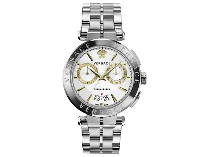 Versace Aion Chrono Bracelet Watch Silvery Metallic  ref.789236