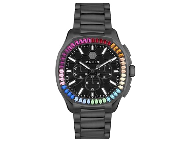Philipp Plein $pectre Chrono Crystal Watch Black  ref.789388