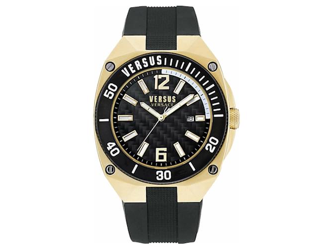 Versus Versace Stealth Silicone Watch Golden Metallic  ref.789434