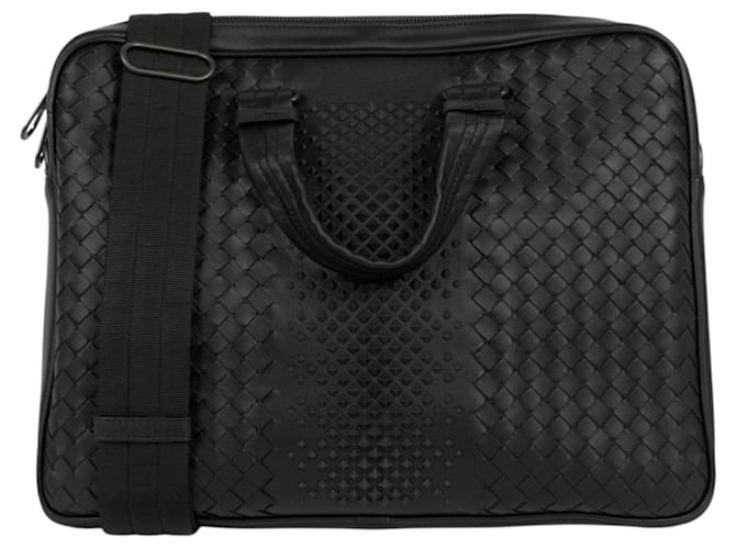 Bottega Veneta Intreccciato Business Bag Black Leather  ref.789765