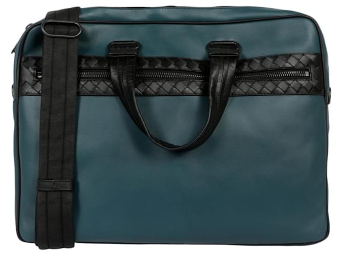Bottega Veneta Top Handle Briefcase Blue Leather  ref.789803
