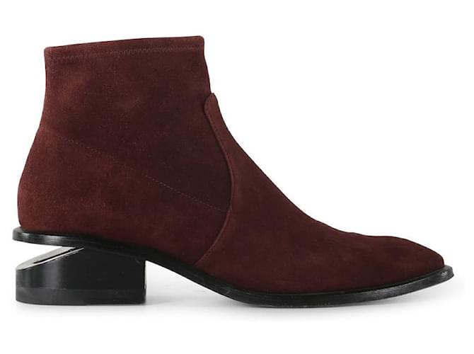 Alexander Wang Burgund Wildleder Kori Cut Out Ankle Boots Rot Bordeaux Schweden ref.789831 Joli Closet