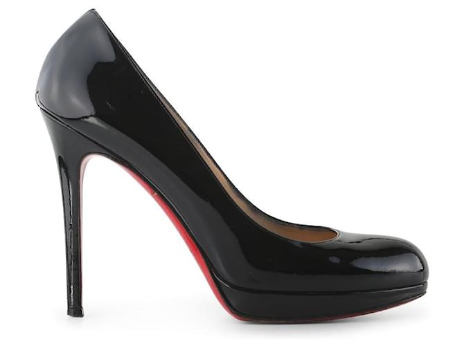 Christian Louboutin Black Patent Almond Toe Pumps Leather Patent leather  ref.789912