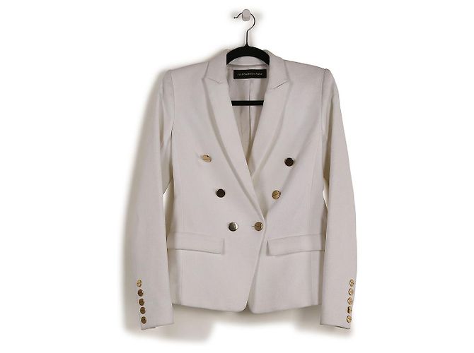 Alexandre Vauthier Blazer De Algodón Blanco Con Botones Dorados