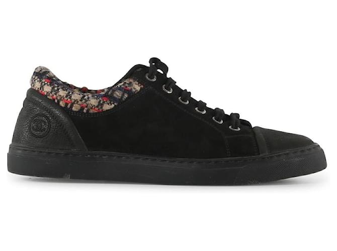 Chanel black suede sneakers shop