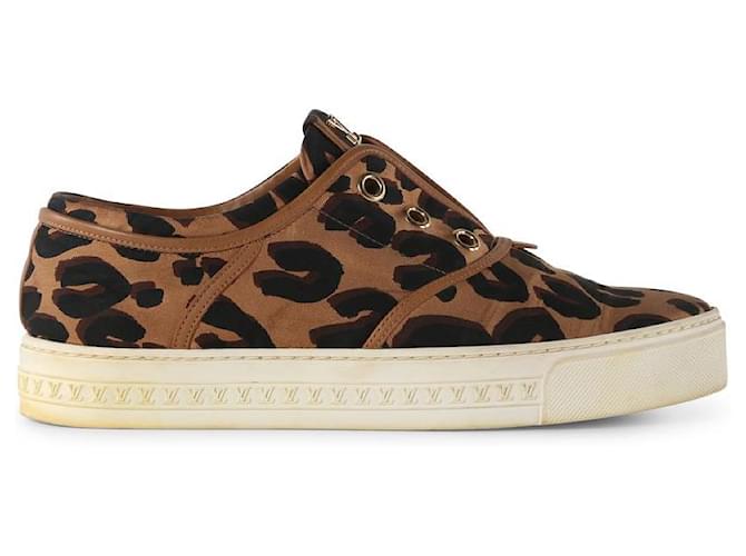 Louis Vuitton Slip-On Sneakers mit Leopardenmuster Mehrfarben Leinwand  ref.789995