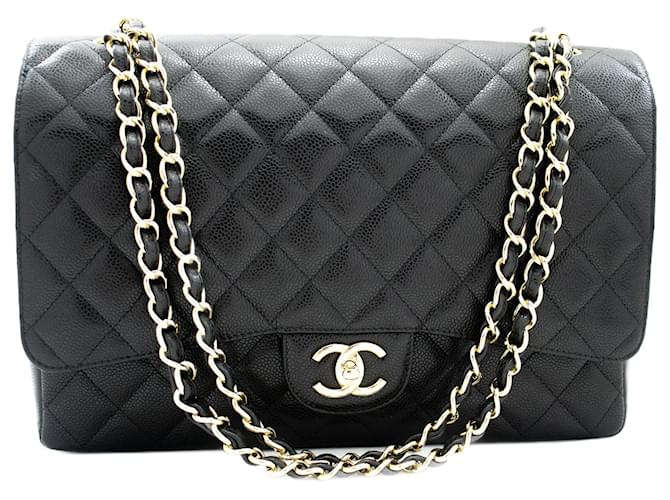 Chanel Double flap Black Leather  ref.790172