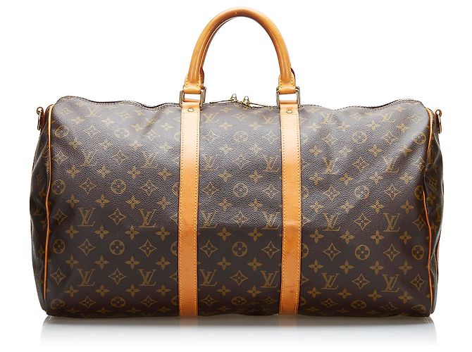 Louis Vuitton Brown Monogram Keepall Bandouliere 50