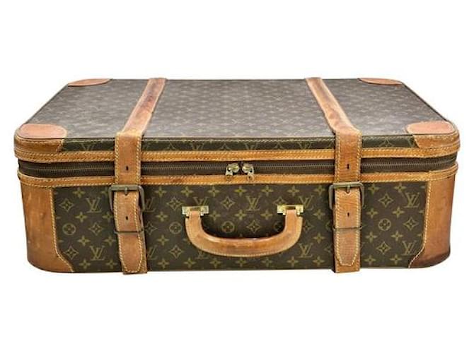 Louis Vuitton Stratos suitcase 70 Brown Leather Cloth  ref.790723
