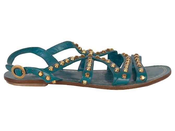 Prada Griechische Sandalen mit Nieten Leder  ref.790781
