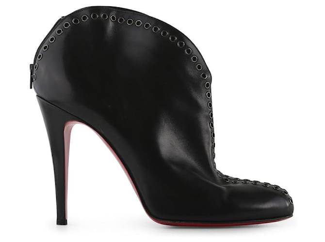 Christian Louboutin Jazz Leather Catch Me 100 Ankle Booties Black  ref.790952